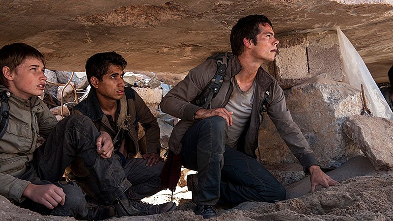 Photo of Thomas Brodie-Sangster, Ki Hong Lee, and Dylan O'Brien in "Maze Runner: The Scorch Trials" (2015)