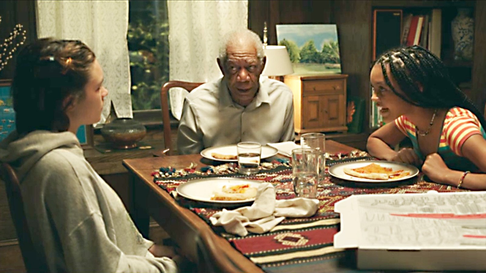 Photo of Frances Pugh, Morgan Freeman, and Celeste O'Connor in ‘A Good Person’ (2023)